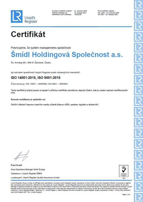 ISO 14001:2015, ISO 9001:2015